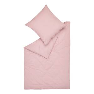 Parure de lit en flanelle de coton Cuno Coton - Rosé - Lot de 2 - Rosé - 135 x 200 cm + oreiller 80 x 80 cm