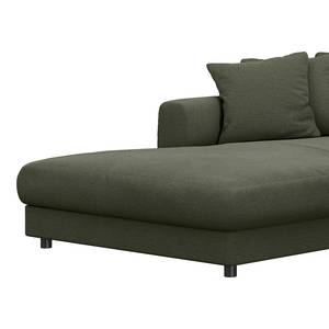 Ecksofa LAYAA mit Longchair Webstoff Saia: Graugrün meliert - Breite: 238 cm - Longchair davorstehend links