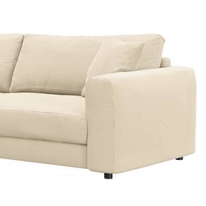 Hoekbank LAYAA met chaise longue Corduroy Snor: Beige - Breedte: 238 cm - Longchair vooraanzicht links