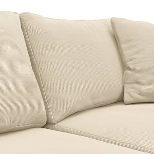 Ecksofa LAYAA mit Longchair Cordstoff Snor: Beige - Breite: 286 cm - Longchair davorstehend links