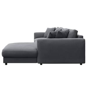 Ecksofa LAYAA mit Longchair Webstoff Saia: Steingrau - Breite: 286 cm - Longchair davorstehend rechts