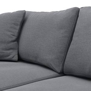 Ecksofa LAYAA mit Longchair Webstoff Saia: Steingrau - Breite: 286 cm - Longchair davorstehend rechts