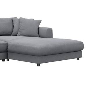 Ecksofa LAYAA mit Longchair Webstoff Saia: Steingrau - Breite: 286 cm - Longchair davorstehend rechts