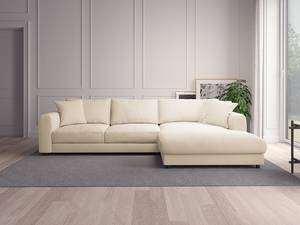 Ecksofa LAYAA mit Longchair Webstoff Saia: Beige - Breite: 286 cm - Longchair davorstehend rechts