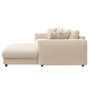 Ecksofa LAYAA mit Longchair Webstoff Saia: Beige - Breite: 286 cm - Longchair davorstehend rechts