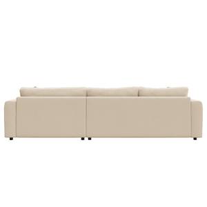 Ecksofa LAYAA mit Longchair Webstoff Saia: Beige - Breite: 286 cm - Longchair davorstehend rechts