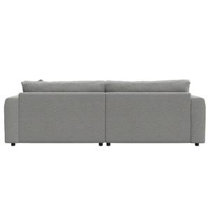 Hoekbank LAYAA met chaise longue Geweven stof Saia: Lichtgrijs - Breedte: 238 cm - Longchair vooraanzicht rechts