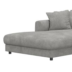 Ecksofa LAYAA mit Longchair Bouclé Stoff Bony: Grau - Breite: 238 cm - Longchair davorstehend links