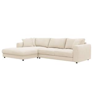 Ecksofa LAYAA mit Longchair Webstoff Saia: Beige - Breite: 286 cm - Longchair davorstehend links