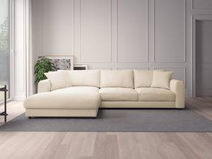 Ecksofa LAYAA mit Longchair Webstoff Saia: Beige - Breite: 286 cm - Longchair davorstehend links