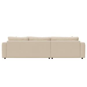 Ecksofa LAYAA mit Longchair Webstoff Saia: Beige - Breite: 286 cm - Longchair davorstehend links