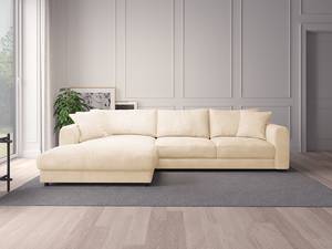 Ecksofa mit Longchair Layaa Bouclé Stoff Bony: Beige - Breite: 289 cm - Longchair davorstehend links