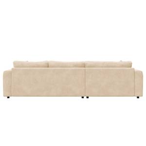 Ecksofa LAYAA mit Longchair Bouclé Stoff Bony: Beige - Breite: 286 cm - Longchair davorstehend links