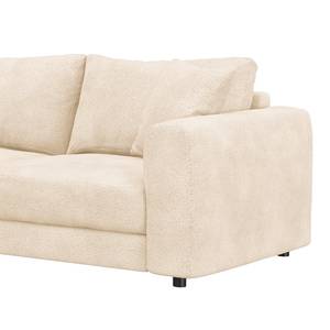 Ecksofa LAYAA mit Longchair Bouclé Stoff Bony: Beige - Breite: 286 cm - Longchair davorstehend links