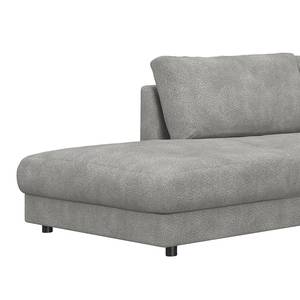 Ecksofa LAYAA mit Ottomane Bouclé Stoff Bony: Grau - Ottomane davorstehend links