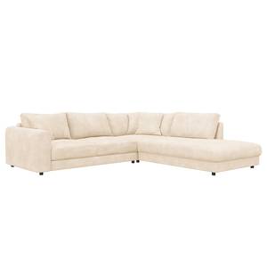 Ecksofa LAYAA mit Ottomane Bouclé Stoff Bony: Beige - Ottomane davorstehend rechts