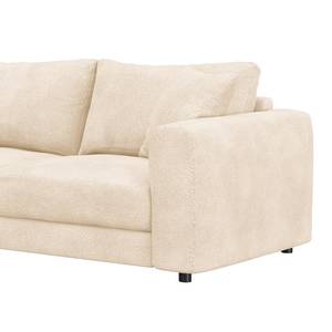 Ecksofa LAYAA mit Ottomane Bouclé Stoff Bony: Beige - Ottomane davorstehend rechts