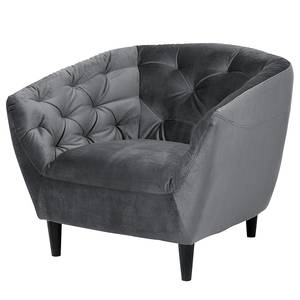 Fauteuil Rinner Gris foncé - Velours Vilda: Gris foncé