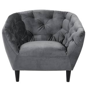 Fauteuil Rinner Gris foncé - Velours Vilda: Gris foncé