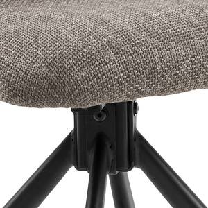 Chaises capitonnées Kolmos - Lot de 2 Tissu structuré Badia: Gris