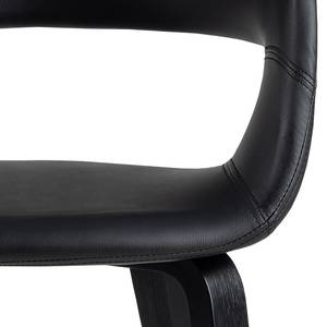 Set di 2 sedie con braccioli Vesa Nero - Materiale a base lignea - Similpelle - 50 x 77 x 53 cm