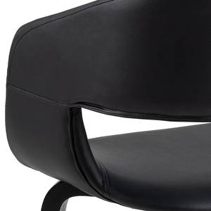 Chaises à accoudoirs Vesa - Lot de 2 Noir - Bois manufacturé - Cuir synthétique - 50 x 77 x 53 cm