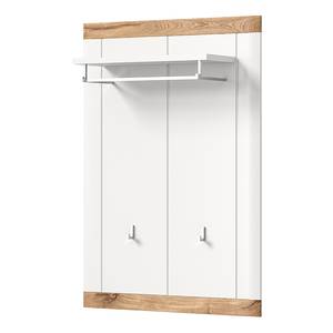 Porte-manteau mural Laredo Blanc - En partie en bois massif - 80 x 114 x 25 cm