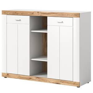 Dressoir Basselia wit/eikenhouten look