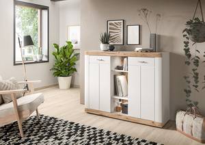 Dressoir Norbuck wit/eikenhouten look