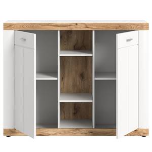 Dressoir Basselia wit/eikenhouten look