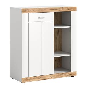 Kast Norbuck met open vakken wit/eikenhouten look