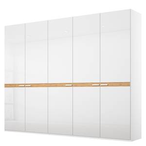 Drehtürenschrank Luxby Glas - Weiß - Breite: 250 cm