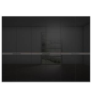 Drehtürenschrank Luxby Glas - Schwarz - Breite: 300 cm
