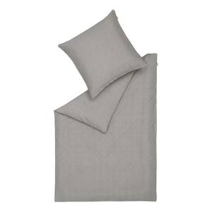 Parure de lit en satin brillante Ease Coton - Gris - 155 x 220 cm + oreiller 80 x 80 cm