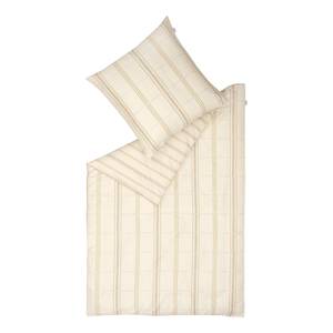 Parure de lit en satin brillante Square Coton - Beige - 155 x 220 cm + oreiller 80 x 80 cm