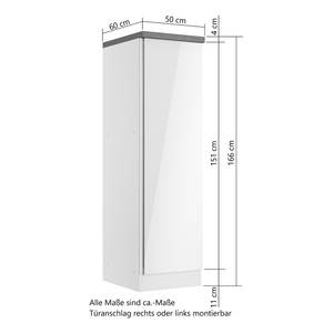Vorratsschrank Monza Hochglanz Weiß / Wotaneiche Dekor