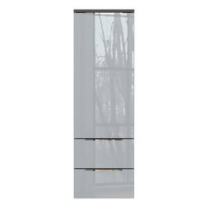 Armoire midi murale Vasio Verre - Gris argenté / Graphite