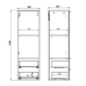 Armoire midi murale Vasio Verre - Gris argenté / Graphite