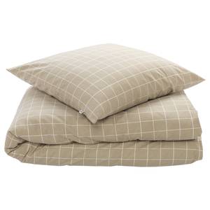 Parure de lit en flanelle de coton Just Coton - Sable - 155 x 200 cm + oreiller 80 x 80 cm