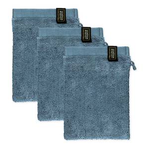 Washandje Sense katoen - Blauw - Set van 3