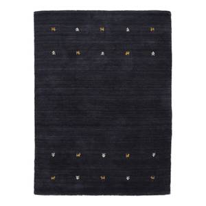 Tapis en laine Gabbeh Uni Noir - 140 x 200 cm