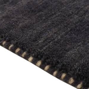 Tapis en laine Gabbeh Uni Noir - 140 x 200 cm