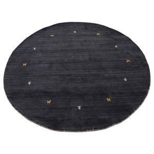 Tapis en laine Gabbeh Uni rond Noir - 150 x 150 cm