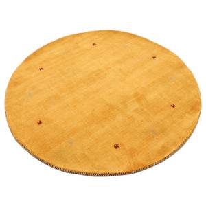 Tapis en laine Gabbeh Uni rond Jaune - 80 x 80 cm