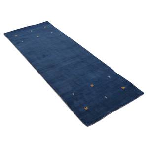 Läufer Gabbeh Uni Wolle - Blau - 75 x 240 cm