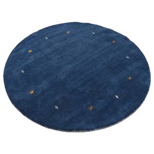 Wollen vloerkleed Gabbeh Uni rond wol - Blauw - 80 x 80 cm