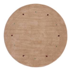 Wollteppich Gabbeh Uni Rund Wolle - Beige - 150 x 150 cm