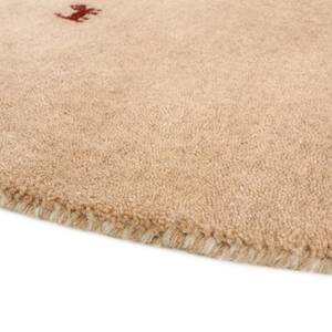 Wollteppich Gabbeh Uni Rund Wolle - Beige - 150 x 150 cm