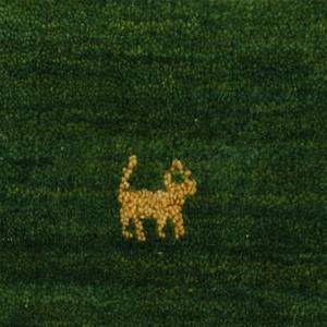 Wollteppich Gabbeh Uni Rund Wolle - Grün - 200 x 200 cm