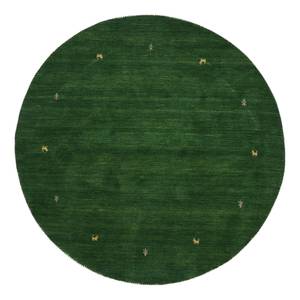 Tapis en laine Gabbeh Uni rond Vert - 80 x 80 cm